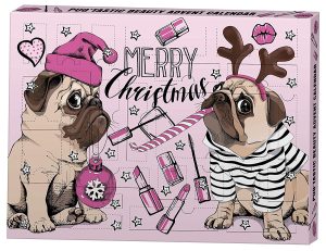 Advent Calendar- Beauty Adventskalender 2021 mit Hundemotiv für Mops