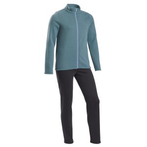 Trainingsanzug Kinder Basic – Warmy Zip grün/grau