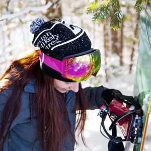 OutdoorMaster Unisex Skibrille PRO Damen Herren mit wechselgläsern, 100% UV-Schutz