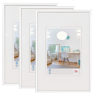 New Lifestyle Kunststoff Bilderrahmen, 20×30 cm, weiss, 3er Pack
