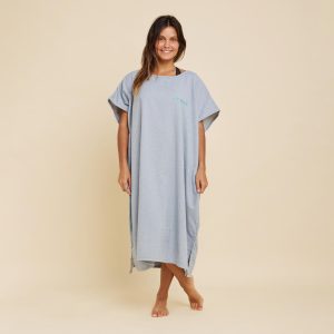 Surf-Poncho Damen/Herren 100 blau