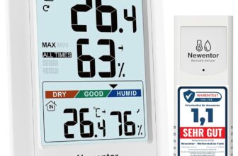 Newentor MAX MIN Thermometer innen außen 24/48 Std./alle Zeiten