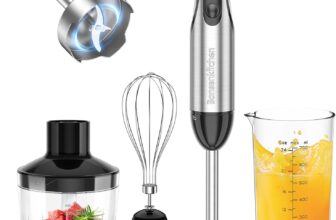 Bonsenkitchen Pürierstab, 4-en-1 Stabmixer Elektrischer, 1000W Stufenlos