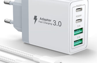 Aioneus USB C Ladegerät, 4 Ports Mehrfach Ladegerät mit USB-C und USB-A