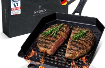 NYORD Gusseisenpfanne mit Grillrillen [TESTSIEGER]
