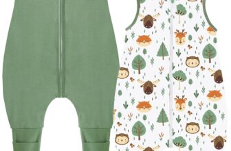 Chilsuessy 2er Pack Baby Sommerschlafsack mit Füßen