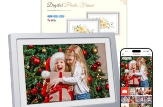Frameo Digitaler Bilderrahmen Silber WLAN 10.1 Zoll Elektronischer Bilderrahmen