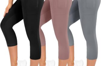 TNNZEET 3er Pack Leggings Damen 3/4 mit Taschen Capri für Sport