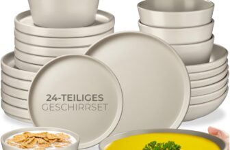 tectake® 24-tlg. Geschirrset, Tafelservice 6 Personen