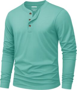 KEFITEVD Henley Shirt Herren Langarm Tshirt