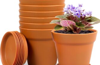 Homeuouz 8 Packs Blumentopf mit Untersetzer