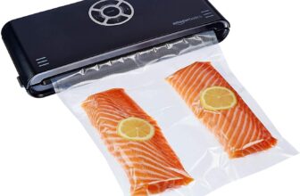 Amazon Basics Vakuumierer, 30 cm Naht + 10 Vakuumierbeutel, Schwarz