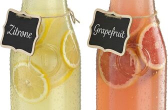 Arendo – 2x Glaskaraffe mit Deckel – 1 Liter –
