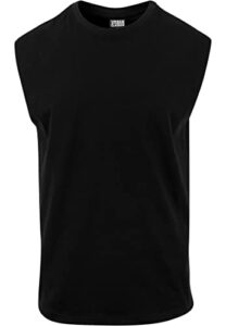 Urban Classics Herren Open Edge Sleeveless Tee – Locker geschnittenes Muskelshirt aus 100% Baumwolle, ärmellos, Sommer Tank Top für Sport & Freizeit,Schwarz,L, 10.73,