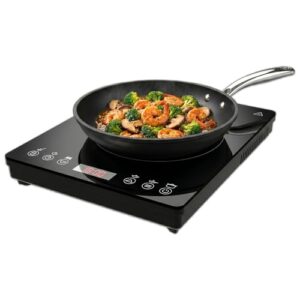 , Cecotec Einzel Induktionskochfeld Full Magma Slim Pure. 2000 W Leistung, 9 Anpassbare Leistungsstufen, intuitives Touch-Display, Integrierter Timer, Robustes und sehr Pflegeleichtes Glasdesign