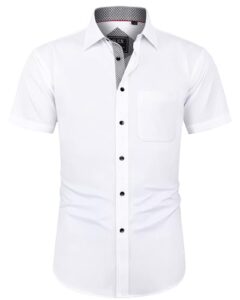 COOFANDY Hemd Herren Kurzarm Sommerhemd Herrenhemd Kurzarm Business Hemd Männer Freizeithemd Bügelfreie Hemden Regular Fit Kurzarmhemden Schwarz XL, 14.99,