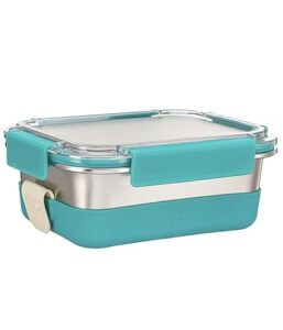 , Xmasneed Edelstahlbehälter mit Deckel, Edelstahl-Snack Box mit Deckel aus Silikon-2er-Set, Auslaufsichere Edelstahl-Lebensmittelbehälter, Kühlschrank, Gefrierschrank & Spülmaschinenfest