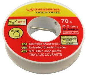 , ROTHENBERGER Industrial Bleifreies Standardlot 70g | Zusammensetzung: Zinn 99%, Kupfer 1% | Elektrotechnik | 1000002354