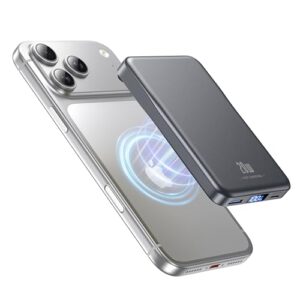 , Powerbank für MagSafe, 10000mAh Magnetische Power Bank ohne Kabel, 20W PD Schnellladegerät, Kabelloses Magnetladegerät mit USB-C EIN-/Ausgang, LED-Anzeige für iPhone 17/16/15/14/13/12/Pro/Pro Max