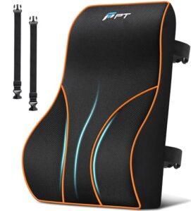 POOTACK Lendenkissen mit Memory-Schaum – Komfortable Lordosenstütze für Auto, Büro und Gaming, Verstellbares Rückenkissen für Bürostuhl, Autositz und Schreibtischstuhl, Schwarz, 28.99