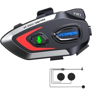 WeClear L1 Motorradhelm Headset, Helm Bluetooth Kopfhörer mit Sprachassistent, Geräuschunterdrückung Bluetooth-Headset, 40mm HiFi Lautsprecher, IP67 Wasserdicht, 22.6