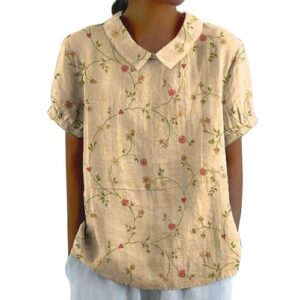, Black Friday Angebote Musselin Bluse Damen Baumwolle Leinen Shirt V Ausschnitt Longbluse Oversize Langarm Leinenbluse Sommer Oberteile Tunika Leinenshirt Leicht Und Luftig