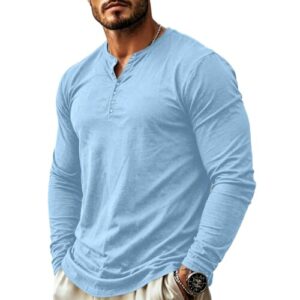 Herren Pullover Baumwolle Henley-Kragen Einfarbig Herren-Langarmhemd, 16.99,