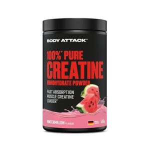 Body Attack Creatin Monohydrat Pulver 500 g Watermelon – Made in Germany – hochwertiges mikrofeines Kreatin Monohydrat (Meshfaktor 200) – 100% reines Kreatin Pulver, 14.95