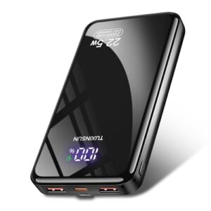 Power Bank 20000 mAh 22.5 W PD3.0 QC4.0 Externer Handyakku PD20W Schnellladen Powerbank mit LCD-Display USB-C Ausgänge und Eingänge Tragbares Ladegerät mit Smartphones (P11D-01), 11.99