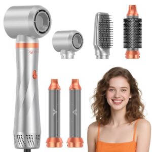 Hairstyler 5 in 1 Hair Styler Set, Airstyler Haarstyler 5 in 1 mit Curl Brush Rundbürstenföhn Haarstyler Warmluftbürste Föhn Lockenstab Luft Hair Dryer Brush Für Föhnen, Glätten, Volumen, Locken, 34.99