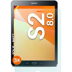 , moex® FlexProtect Schutzfolie matt kompatibel mit Samsung Galaxy Tab S2 8.0 Folie gegen Reflexionen, Anti Reflex Displayschutz, matte Displayfolie, robust und Kratzfest – 3 Stück