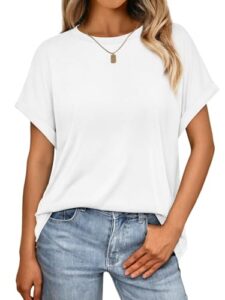 , Cuptacc Shirts Damen Frühling Locker Rundhals Ringelshirt Grün-Lila L
