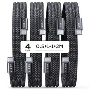 LISEN 60W USB C Kabel, [4er Pack, 0,5M 1M 1M 2M] USB C auf USB C Kabel Set, 6.28