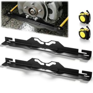 Eirolace Abnehmbare Spurvermessungsplatten Metall 2er Set – Radausrichtungswerkzeug mit Anti-Rutsch-Nut & 2 Maßbändern, Präzise Achsvermessung Spureinstellung für PKW SUV LKW Jeep, inkl. Aufhängeloch, 38.99