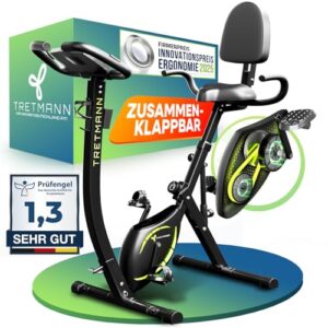 Tretmann NEU 3in1 Heimtrainer Fahrrad klappbar -extra komfortabel& leise- [SoftFoam] DEKRA geprüft – mit tiefem Einstieg Hometrainer Fahrrad Ergometer klappbar, 219.99