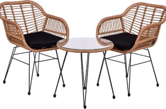 STILISTA 3-teiliges Poly-Rattan Bistroset 2 Lounge Sessel Beistell-Tisch