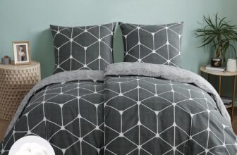 RUIKASI Bettwäsche 135×200 Baumwolle 4teilig Anthrazit mit Kopfkissenbezug