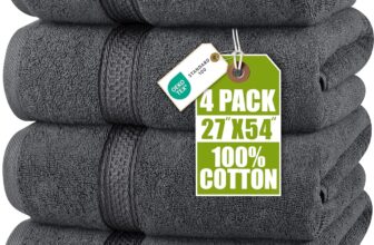 Utopia Towels 4er-Pack Badetücher Set, 69 x 137 cm, Grau