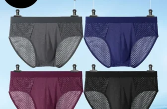 4er Pack Herren-Bambus-Mesh-Unterhosen atmungsaktiv mit Loch, große Größe, Männer-Shorts, Unterwäsche