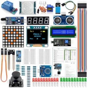 AOQDQDQD® Module Sensor-Kit für Arduino mit 0,96″ OLED 1602 LCD Display, Relais, Servomotor und DHT11 für Starterprojekt