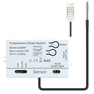 Tuya WiFi Smart Switch,Temperatur,Luftfeuchtigkeit,Trockenkontakt,10A,AC85-265V,DC7-32V,App-Remote,Echtzeitüberwachung,T