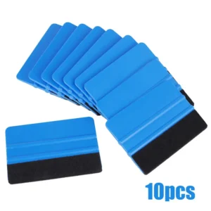 10Pcs Blue Squeegee Felt Edge Scraper Car Decals Vinyl Wrapping & Tint Tools For Razor Blade Scraper Automatic Film Squeegee Set