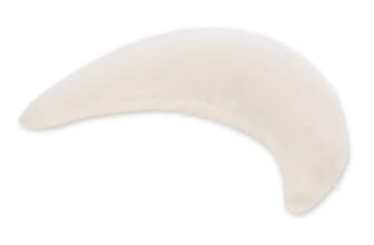Theraline Plüschmond Stillkissen, Kopfkissen und Nackenkissen mit Perlen, ergonomisches Kissen zum Stillen, Schlafen und Lesen, Stillmond mit Plüsch, Mondkissen waschbar bis 40°C Farbe: Creme