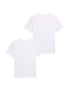 TOM TAILOR Herren Basic T-Shirt im Doppelpack 1008638, 20000 – White, L