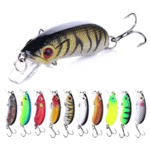 ZANLURE 10PCS Langsam-sinkende Minnow Angelköder 7g Wobbler Crankbait Künstlicher harter Köder für Barsch Forelle Hecht