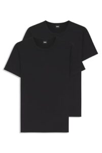 BOSS Herren Round Neck T-Shirt, 2er Pack Modern, Black, L