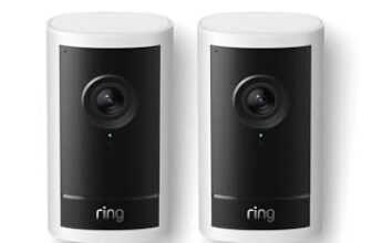 Ring Außenkamera Pro mit Netzstecker (Outdoor Camera Pro, neueste Generation), für dein Zuhause oder Unternehmen, Sicherheitskamera, Retinal 4K, 10x-Zoom, 2 Kameras