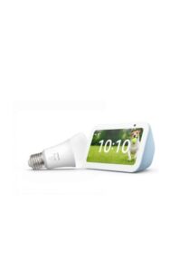 Echo Show 5 (Neueste Generation) mit Alexa+, Tiefseeblau + Philips Hue White Smart LED-Lampe (E27), Sprachgesteuerte Beleuchtung im Set
