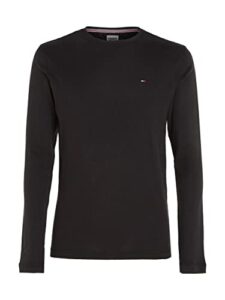 Tommy Jeans Herren Tjm Original Rib Longsleeve Tee Dm0dm04409 Langarm Strickoberteile, Schwarz, M EU