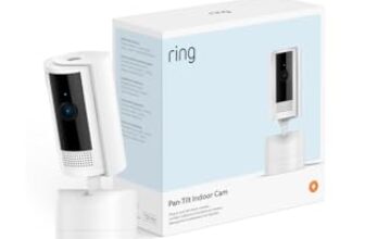 Bewegliche Ring-Innenkamera (Pan-Tilt Indoor Camera) von Amazon | Plug-in-Sicherheitskamera für Haustierbesitzer | 360° schwenkbar, 169° neigbar | 30 Tage Ring Protect